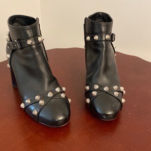 Balenciaga Studded Leather Ankle Boots